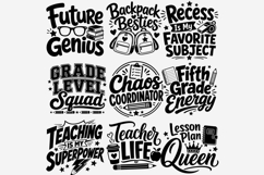 Back To School PNG Bundle | Teacher Grade Level School Quote Product Image 6