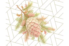 Fall Foliage Clipart PNG, Pink and Green Leaves Product Image 5
