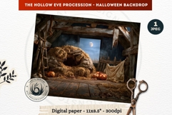 Gothic Halloween background - Hollow Eve Procession Backdrop Product Image 1