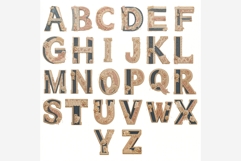 Scrapbook Cutout Alphabet PNG Bundle | Vintage Fabric Product Image 2