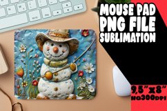 Festive Snowman Sublimation Mouse Pad - Winter Joy Product Image 1