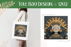 Ethnic Illustration, Cartoon Girl Tote Bag, Ethnic Bag PNG Product Image 1
