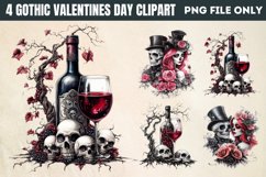 Gothic Valentines Day Clipart PNG Product Image 1
