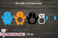 Penguin in blue headphones Candy Dome , 3d svg cut file, Product Image 3