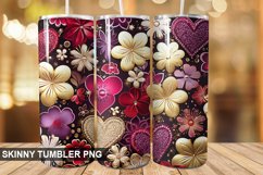 3D Valentine's Day Tumbler Design | Sublimation Wrap 20 Oz Product Image 1