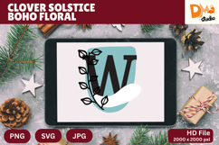 Clover Solstice Boho Floral Monogram Product Image 1