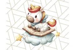 Magical Bookish Unicorn PNG Clipart Reading Books & Stories Product Image 5