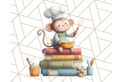 Cozy Safari Baking Animals PNG, Cute Jungle Kitchen Art Product Image 5