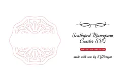 Scalloped Monogram Coaster SVG | Laser Cut Blank Template Product Image 2