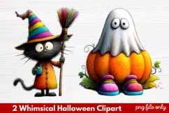 Whimsical Halloween Clipart ,Hand-Drawn Fall Holiday Product Image 1