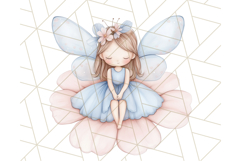 Pastel Blue Fairy Garden Clipart, Enchanted Cottagecore Png Product Image 5