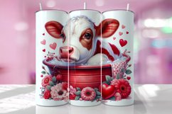 Valentine's Day Cow Tumbler Wrap Sublimation Design Product Image 1