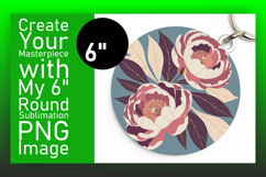 Sophisticated Round Design Coaster Art , Flowers Product Image 1