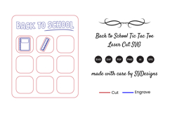 Back to School Tic Tac Toe Laser Cut SVG Product Image 2
