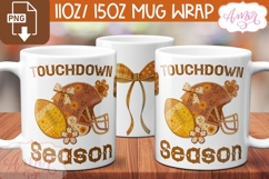 Touchdown season mug wrap sublimation PNG, American Football Product Image 1