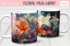 Lily flowers mug wrap design sublimation PNG Product Image 2
