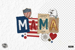 Patriotic MAMA Collage PNG Sublimation Product Image 1