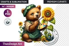 Enchanted Woodland Animal &amp; Sunflower Clipart PNG Product Image 1