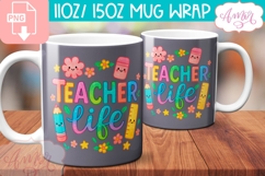 Teacher life mug Wrap PNG, teacher mug png Product Image 2