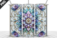 3D Flowers Tumbler Wrap | Sublimation Design | Tumble PNG Product Image 2