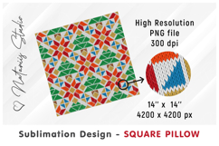 2 Cozy Christmas Knitted Designs - Sublimation Square Pillow Product Image 3