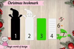 Christmas Snowman boy bookmark Template svg, paper cut svg Product Image 2