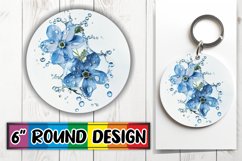 Lily Oasis: Round Sublimation Art Keychain PNG Product Image 1