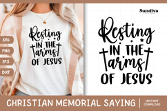 Christian Memorial Quote SVG | Resting In The Arms Of Jesus Product Image 1