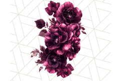 Gothic Floral PNG, Dark Aesthetic Flowers Clipart Print Product Image 5