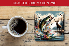 square coaster - fishing Product Image 1