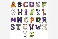 Halloween Kids Alphabet PNG Bundle | Cute A-Z Spooky Letters Product Image 2