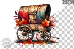 Fall Wagon Garden Sublimation - Fall Clipart PNG Design Product Image 1