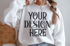 White Gildan 18000 Sweatshirt Mockups ,18000 Mockups Product Image 1