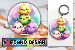 Joyful Circle Coasters Sublimation, Cute Animals Product Image 1
