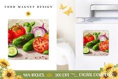 Cartoon Food Magnet PNG, Cartoon Tomato Magnet Product Image 1