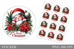 Santa Claus Sticker Design. Christmas Sticker Printable Product Image 1