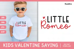 Kids Valentine's Day Quote SVG | Little Romeo Product Image 1