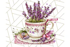 Vintage Floral Teacup Clipart PNG, Blooming Teacups Clip Art Product Image 5