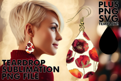 Joyful Teardrop EARRINGS Design, Flower Pattern Product Image 1