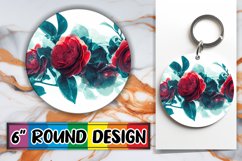 Whimsical Spring Circle Wrap: Floral Sublimation Keychain Product Image 1