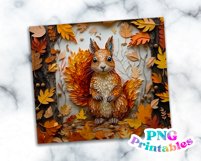 Fall Squirrel 20 oz Skinny Tumbler Wrap Product Image 2