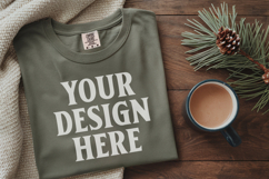 Forest green Comfort Colors 1717 Christmas Folded T-Shirt Mo Product Image 1