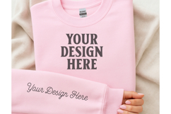 Gildan 18000 Safety Pink Sleeve Mockup Product Image 1