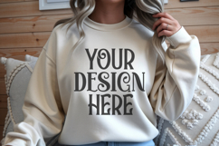 Sand Gildan 18000 Sweatshirt mockup Product Image 1
