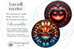 Gothic Jack O Lantern Clipart Horror Stained Glass Halloween Product Image 2