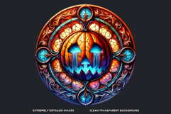 Gothic Jack O Lantern Clipart Horror Stained Glass Halloween Product Image 3