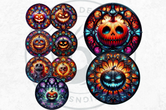 Gothic Jack O Lantern Clipart Horror Stained Glass Halloween Product Image 5