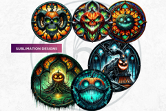 Gothic Jack O Lantern Clipart Horror Stained Glass Halloween Product Image 6