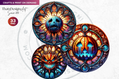 Gothic Jack O Lantern Clipart Horror Stained Glass Halloween Product Image 9
