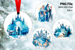 Nativity Scene Christmas Ornament Round Circle Jesus Baby_33 Product Image 1